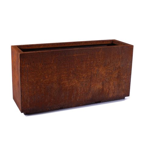 metallic series long box planter|veradek corten long box planter.